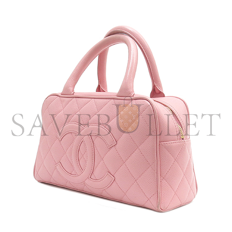 CHANEL MASTER CAVIAR BOSTON BOWLING BAG IN PINK (27*15.5*9cm)